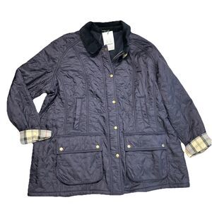 Barbour Beadnell Polarquilt Jacket Quilted Blue Coat Equestrian Womens 2X